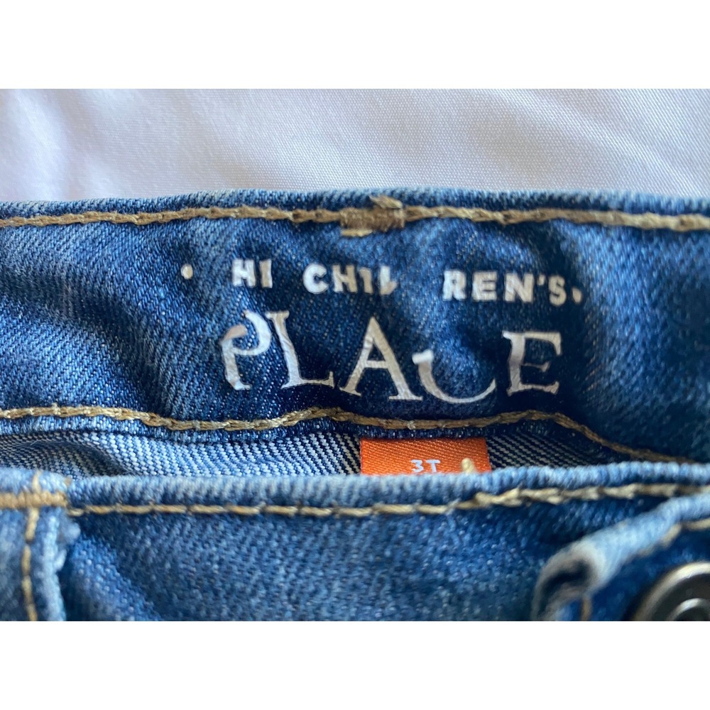 Childrens Place Boys Denim Bootcut Jeans Size 3T Blue Adjustable Waist - Picture 5 of 12
